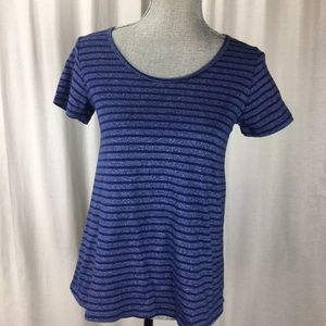 LULAROE Classic T Tee Blue Stripe Basic Top Shirt